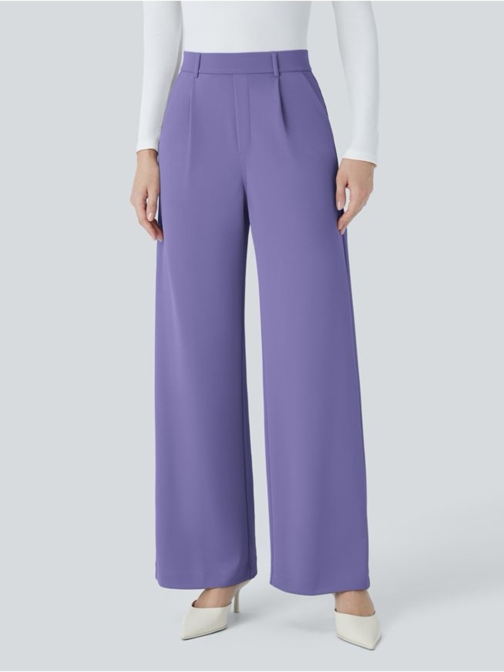 HALARA Wide Leg Pants in Lavender Purple